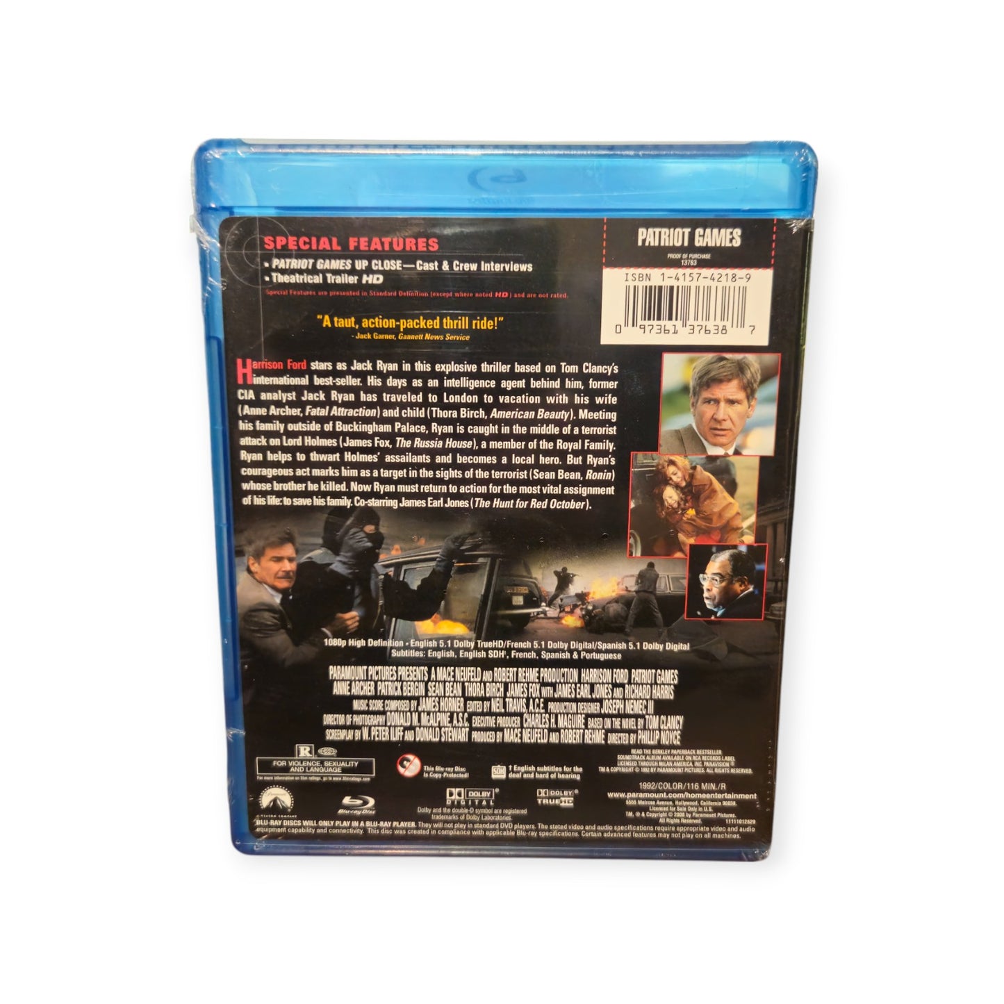 Patriot Games - Sealed - Blu Ray