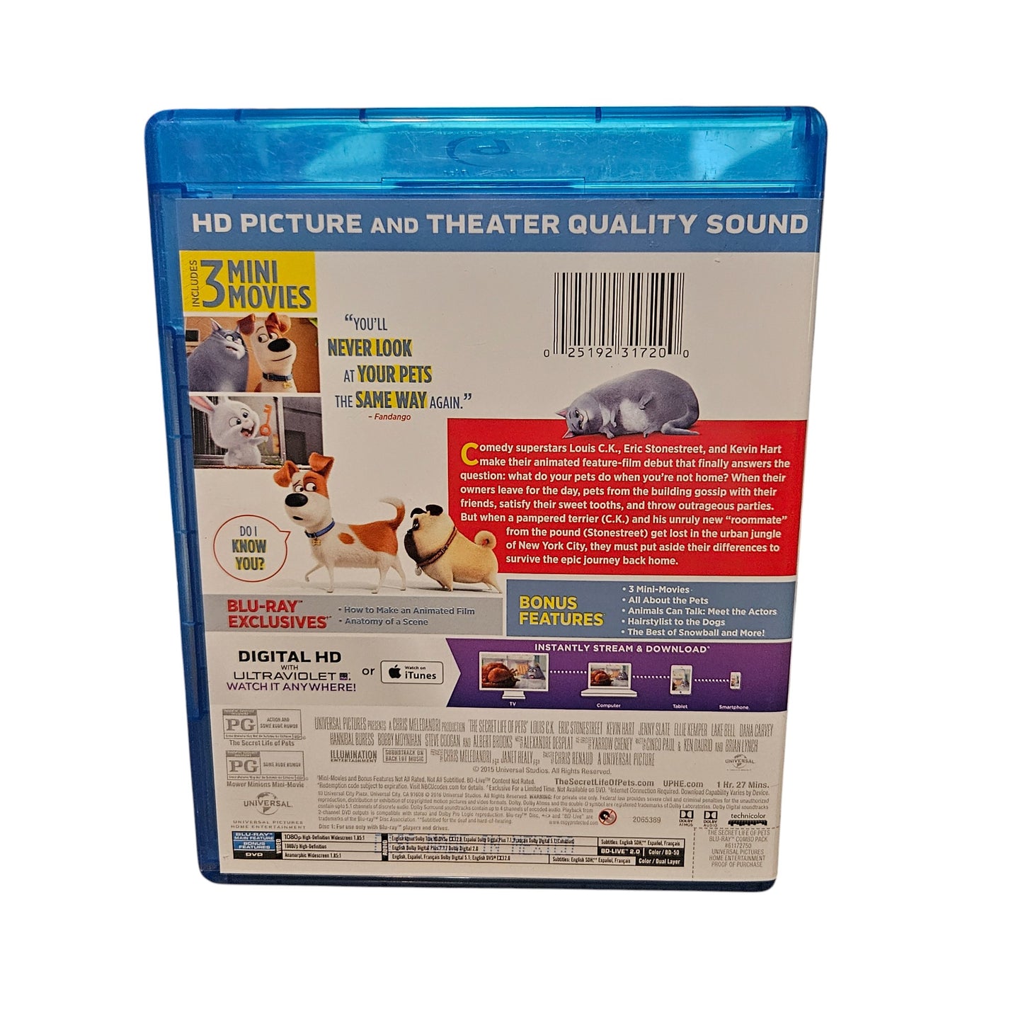 The Secret Life Of Pets - Perfect Discs - Blu Ray - Dvd