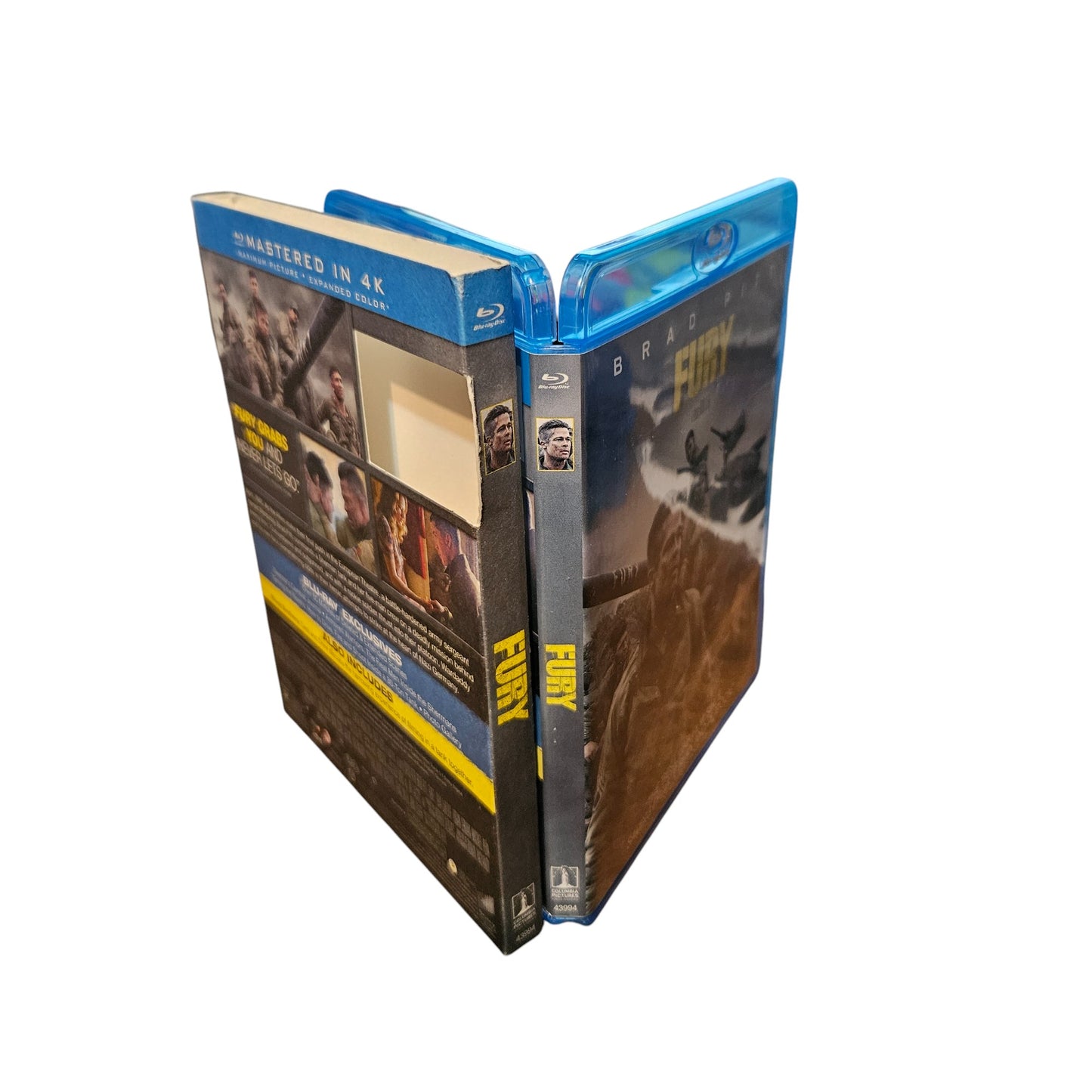 Fury - Discs Are Perfect - Blu Ray - Dvd - Brad Pitt - Slip Cover