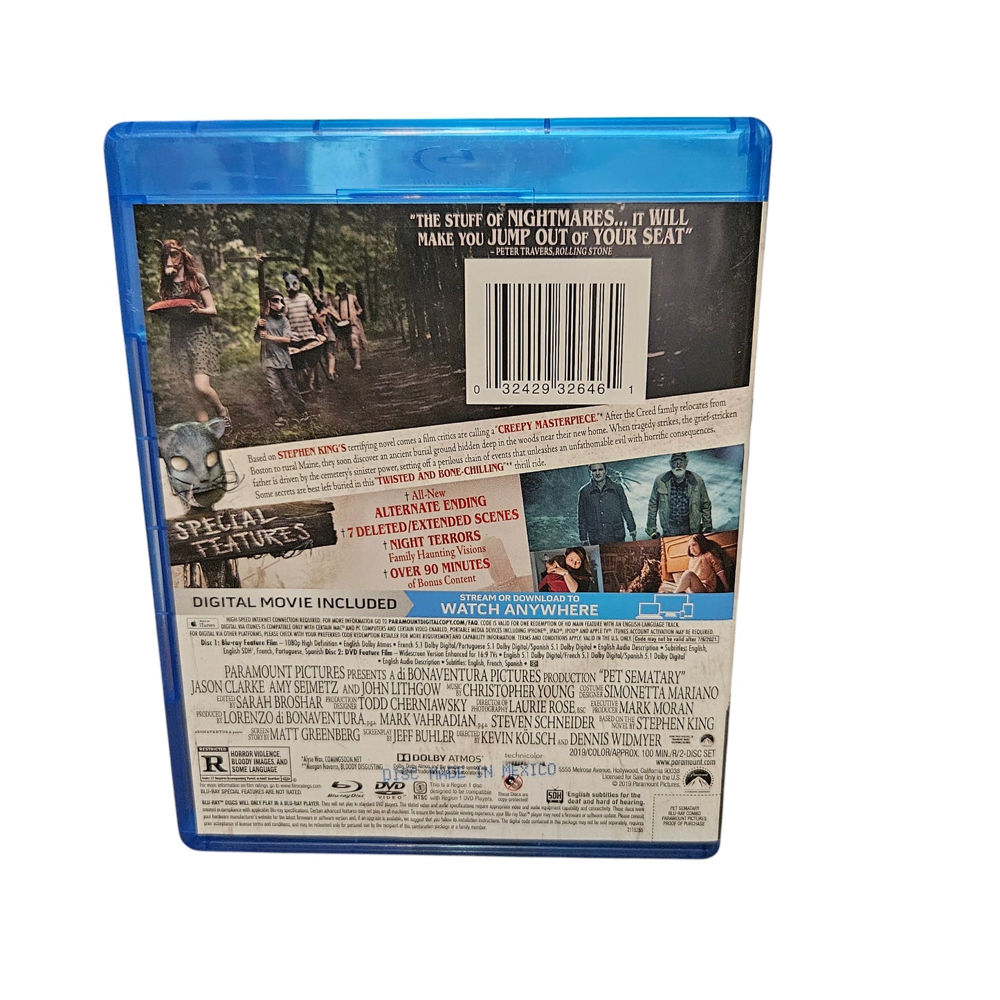 Pet Sematary - Perfect Discs - Blu Ray - Dvd - 2019 - Stephen King