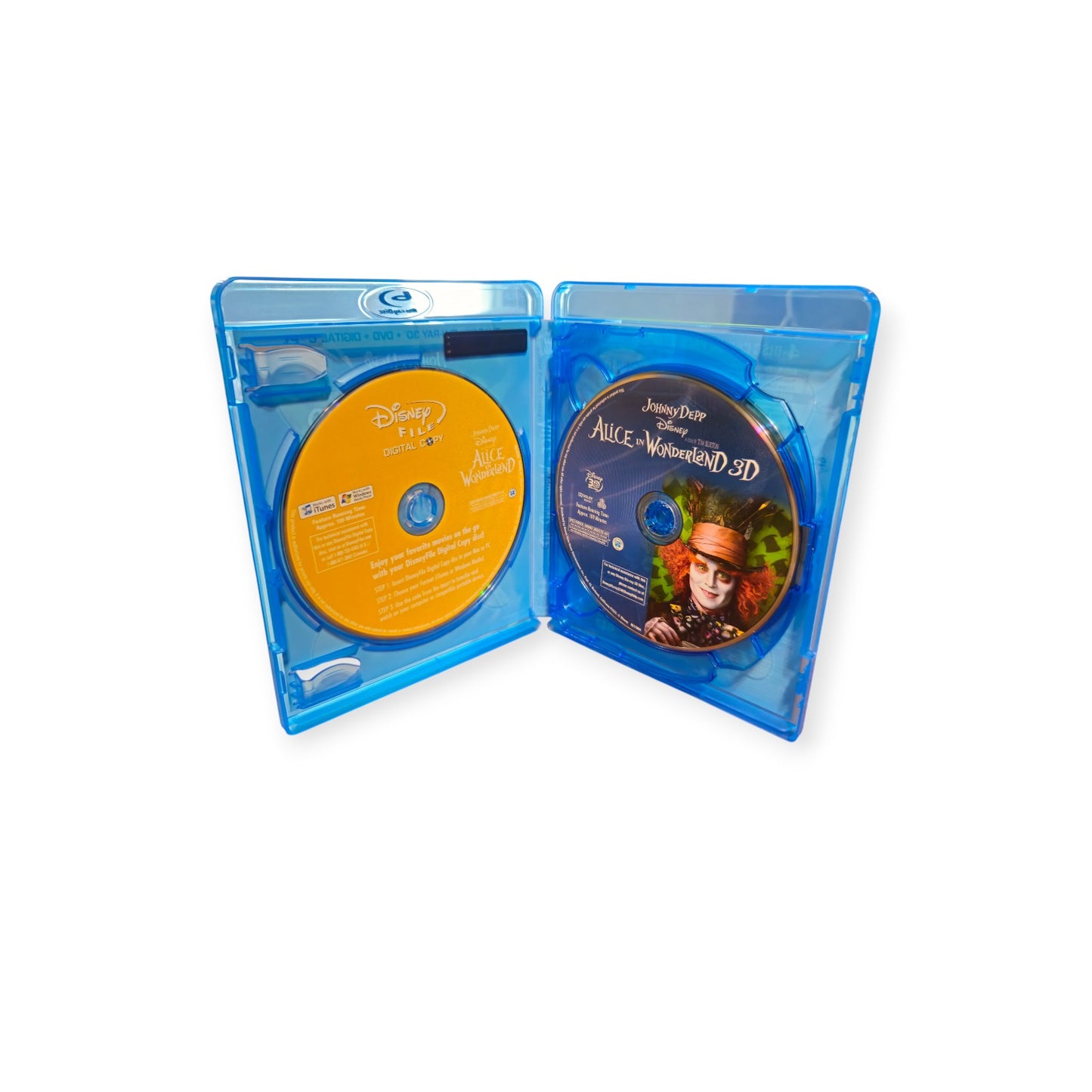 Disney Alice In Wonderland - Perfect Discs - 3D - Blu Ray - DVD - Slipcover
