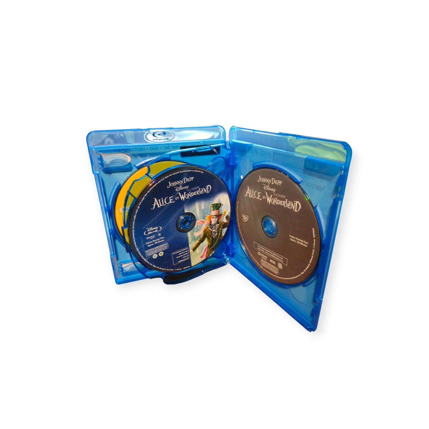 Disney Alice In Wonderland - Perfect Discs - 3D - Blu Ray - DVD - Slipcover