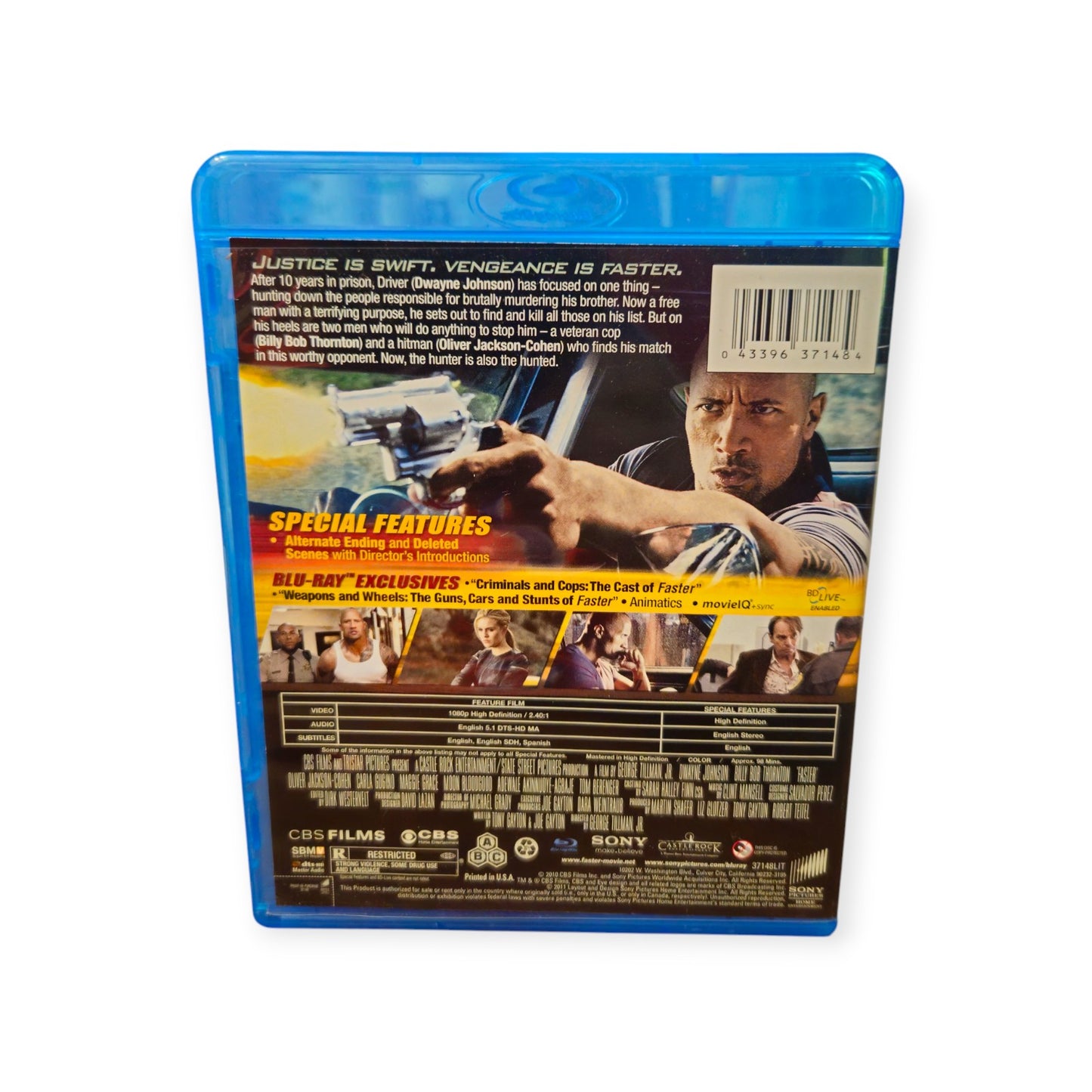 Faster - Perfect Disc - Blu Ray - Dwayne Johnson - Billy Bob Thornton