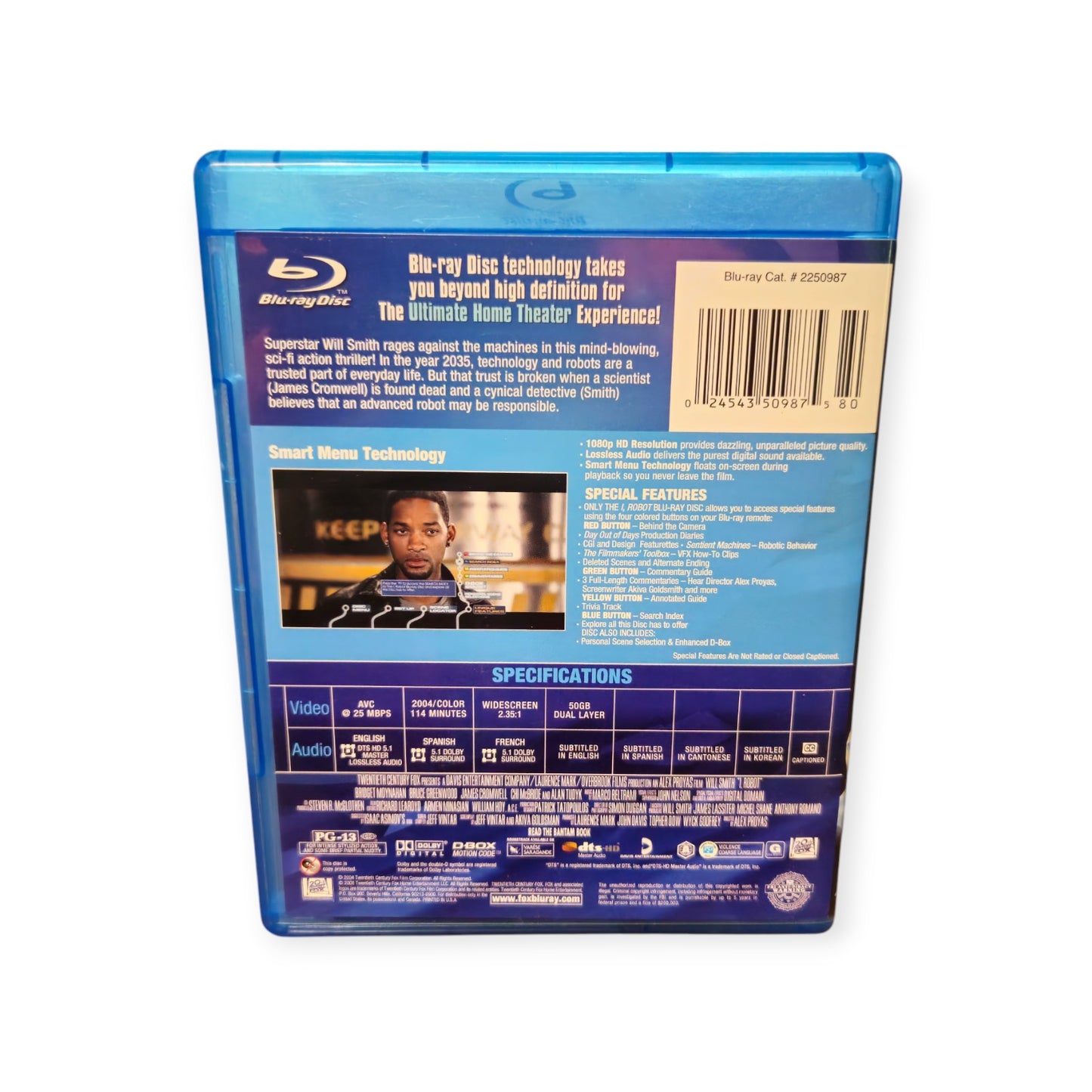 I Robot - Perfect Disc - Blu Ray - Will Smith