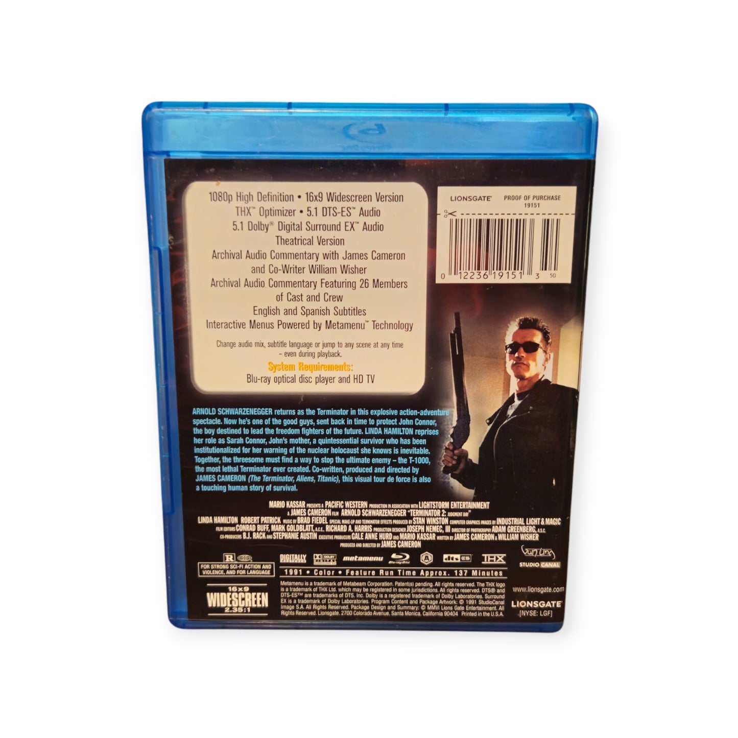 Terminator 2 - Judgment Day - Perfect Disc - Blu Ray - Arnold Schwarzenegger