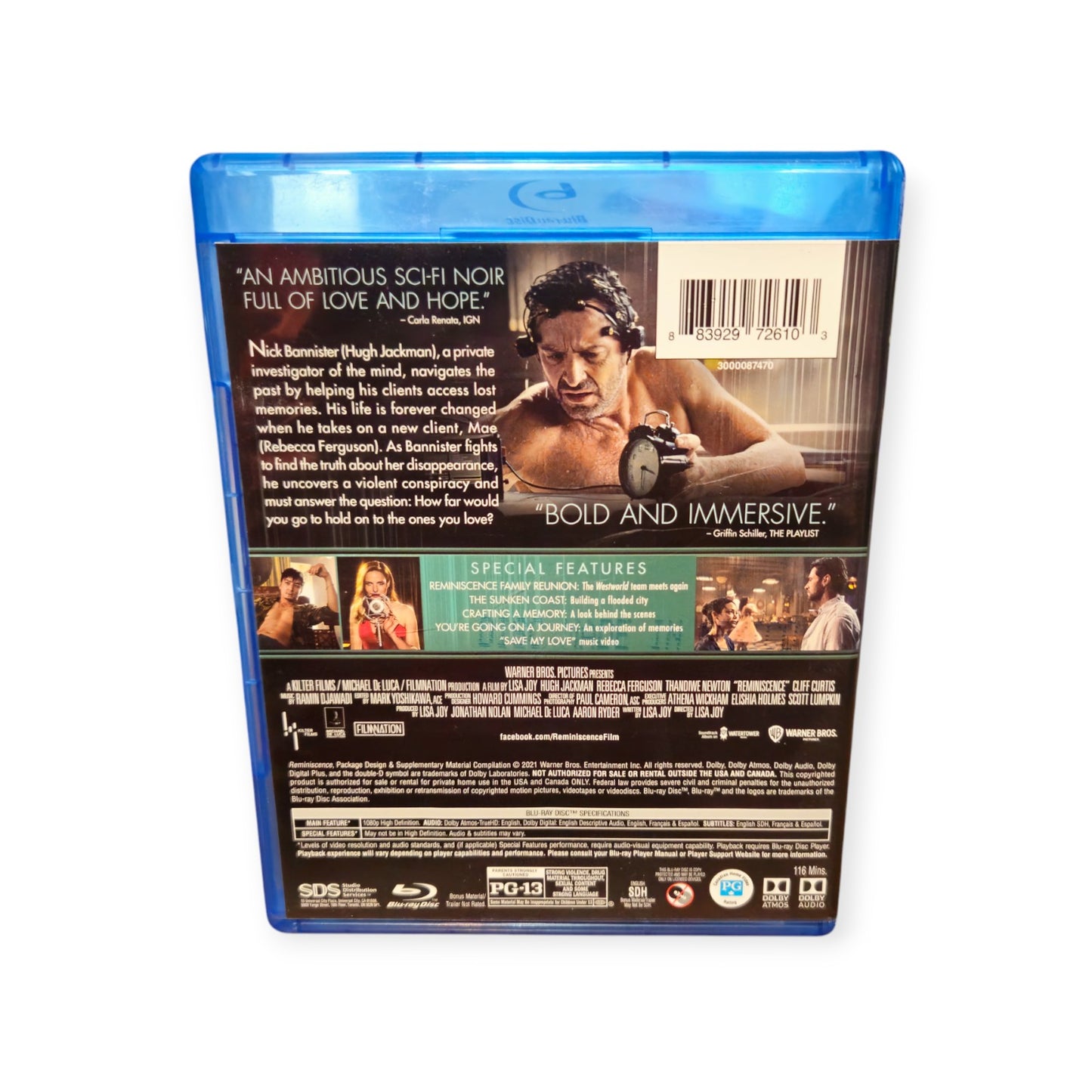 Reminiscence - Perfect Disc - Blu Ray - Hugh Jackman